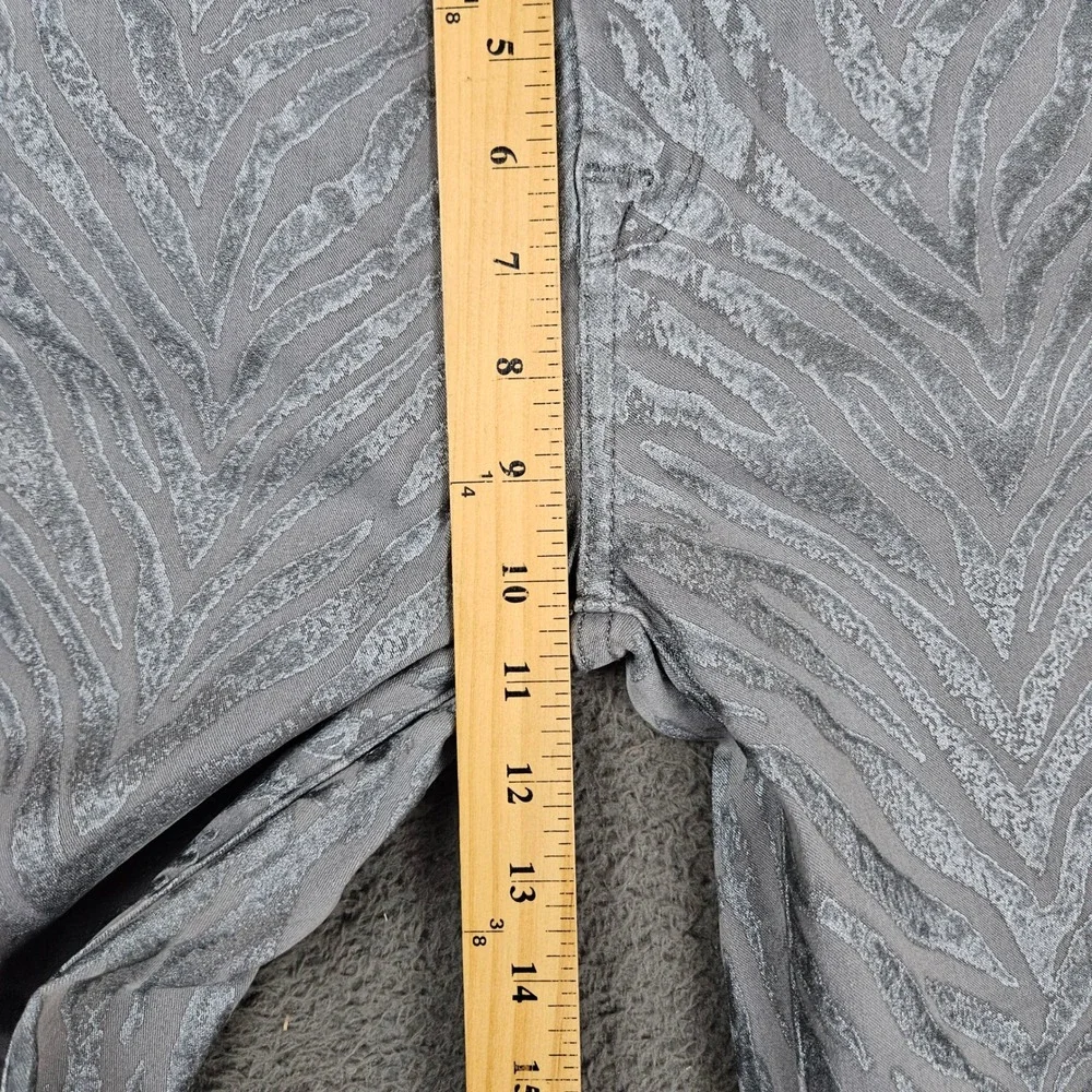7 For All Mankind Womens Super Skinny Jeans Grey Zebra Metallic Animal Print‎ 24
